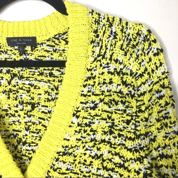 Rag & Bone Yellow Black Viola Button Cardigan Sweater - Picture 8 of 16